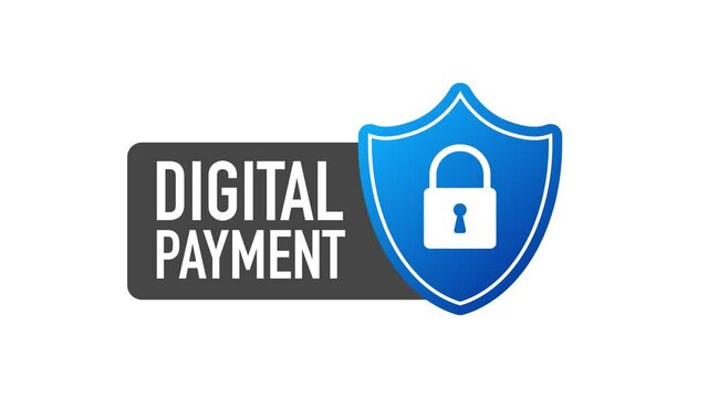 Secure connection. Secured ssl shield symbols, Digital payment. Motion graphics.