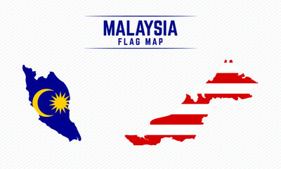 Flag Map of Malaysia. Malaysia Flag Map