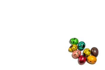 Colored Easter eggs on a white background