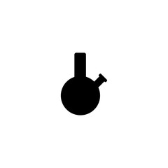 Glass Bong For Smoking Marijuana flat icon. Simple style Narcotic substance poster background symbol. Logo design element. T-shirt printing. Vector for sticker.