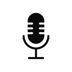 Microphone icon isolated on white background. The concept of voice, karaoke, sound recording and vocals. Vector illustration