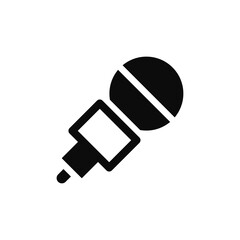 Microphone icon isolated on white background. The concept of voice, karaoke, sound recording and vocals. Vector illustration