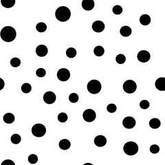 Dots seamless pattern. Random small circles texture background. Monochrome. Polka dots.