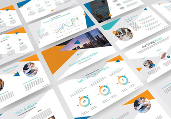 Business Presentation with Orange and Blue Accents