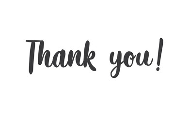 Thank you lettering. hand drawn style typographic phrase. Vector illustration isolated message.