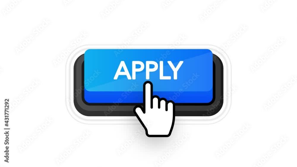 Poster icon with blue apply 3d button on white background for web marketing design. flat deign. social medi