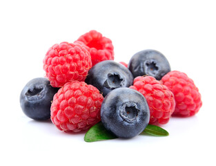 Sweet blueberries and raspberry