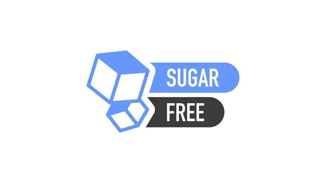 Flat icon with lactose gluten gmo sugar free. Organic signs. Motion graphics.