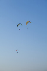 Paragliding in the Turkish mountains. Oludeniz