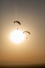 Paragliding in the Turkish mountains. Oludeniz