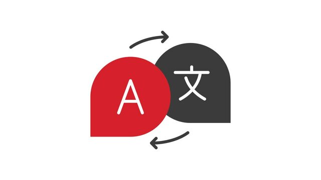 Translate flat icon on white background. Motion graphics.
