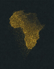 Africa continent map gold glitter luxury concept © Cienpies Design