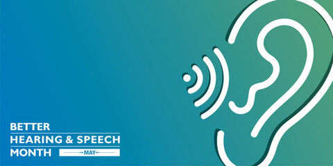 Vector Illustration of Better Hearing and Speech Month observed in May.