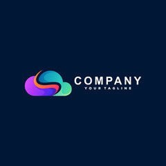 cloud color gradient logo design