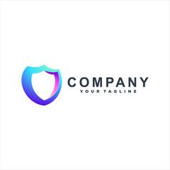 shield color gradient logo design