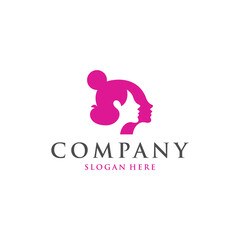 Beauty Face Pink Color Logo Design