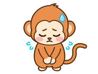 謝罪する猿のイラスト素材