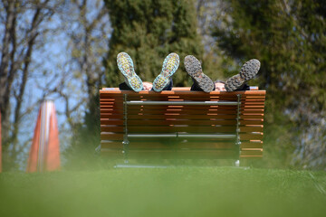 Wippliege auf dem Grünberg zum Erholen, Österreich, Europa - Relaxation lounger on the Grünberg...
