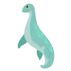 Cute dinosaur in cartoon style. Bright childish drawing with an animal. Coloring. Vector illustration isolated on white background.