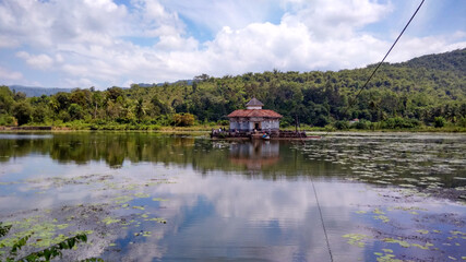 Varanga lake (kere) Basadi, A beautiful jain temple in the middle of lake at Varanga Jain Math Road, Varanga, Karnataka 574108, India