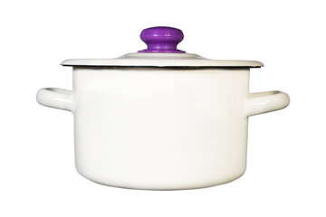White Iron Cooking Pot with Glossy Surface