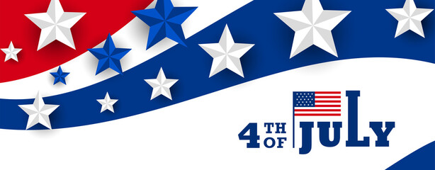 The United States of America celebrating the 4th of July modern typography design on the United States national flag. Vector illustration.
