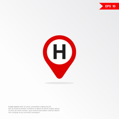 Fototapeta premium Mobile marker map app with hotel icon