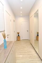 Corridor in light colors. Interior