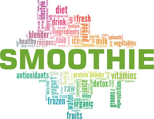 Smoothie vector illustration word cloud isolated on a white background.