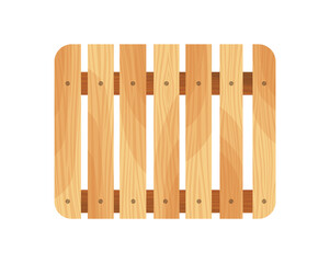 Wooden pallet. Platform for freight transportation. Cargo logistics and distribution. Cartoon wood pallet  icon for web design