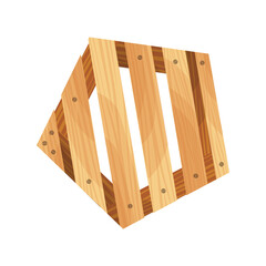 Wooden pallet. Platform for freight transportation. Warehouse platform on white background. Cartoon wood pallet  icon for web design