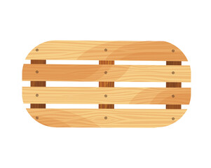 Wooden pallet. Platform for freight transportation. Cargo logistics and distribution. Cartoon wood pallet  icon for web design