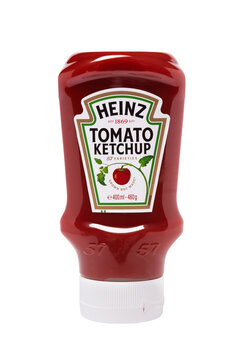 Leeds, United Kingdom - July 5th, 2011: Heinz tomato ketchup sauce in plastic squeezable bottle.