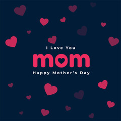 Happy Mothers Day Hearts Card Design