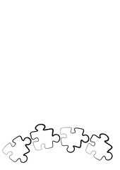 Stylized frames on the theme - puzzles. Illustration on a white vertical background format A4.