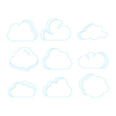 Fototapeta premium Set simple icon cloud