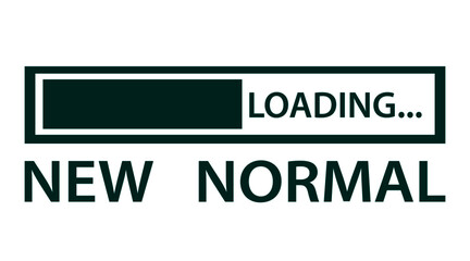 New normal loading. Covid-19 pandemic New Normal Lifestyle. The new normal healthy lifestyle, wash hands, put on a mask, keep social distance, stay home.