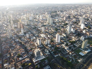 Drone picture city from above Uberlandia
