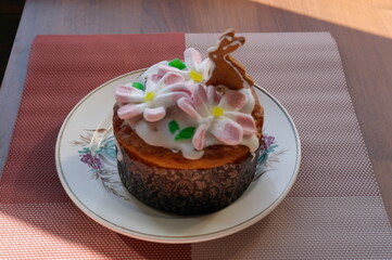 Easter treat on the table on a festive day
