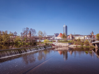 Naklejka premium View of Jena in Thuringia with the Saale river