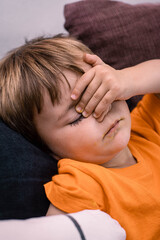 closeup portrait of caucasian male child