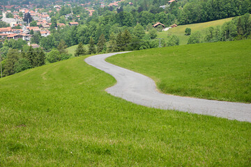 hiking trail above spa town schliersee