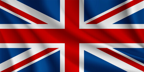 United Kingdom realistic wavy flag vector