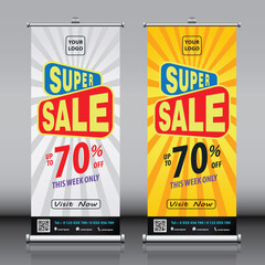 Super Sale Banner design vector template. Sun Rays lines beams illustration Special Offer, discount, business, advertisement for shops, markets, exhibitions. Yellow Sunburst rays. 