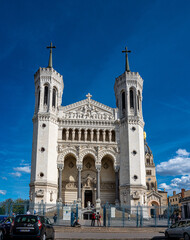 The Basilica of Notre-Dame of Fourviere in Lyon, France, Europe