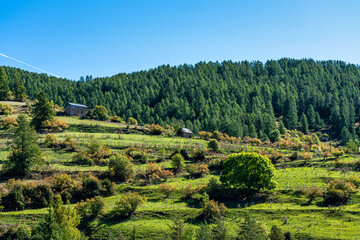 Panoramic view of the Mercantour National Park near Valberg, French Alps