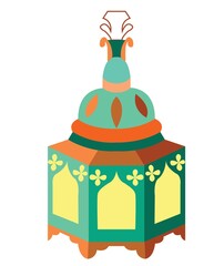 Eastern Arabic traditional portable lantern. Vector stock illustration.