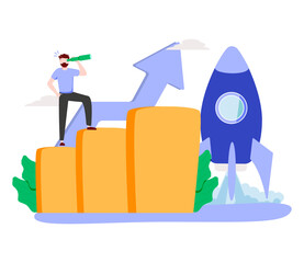 SEO strategy abstract concept vector illustration. Mobile media optimization, local search, boost in traffic, search engine targeting, business digital promotion, visitor growth abstract metaphor.