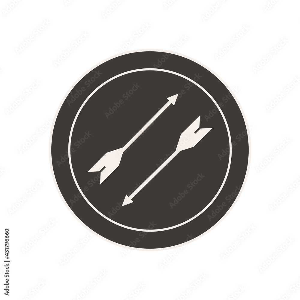 Poster label circle with arrows