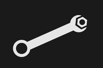 Ratchet key, fastener and wrench - hand tool and equipment for fixing and repair. Vector illustration.